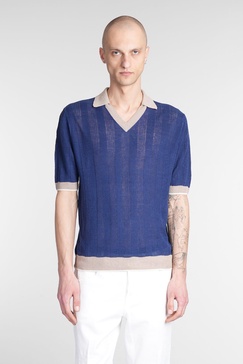 Polo In Blue Linen