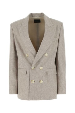 Dove Grey Stretch Wool Blend Blazer
