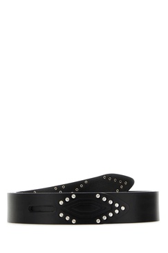 Black Leather Lecce Belt