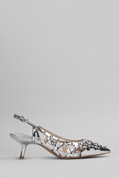 Bizarre Pumps In Silver Leather