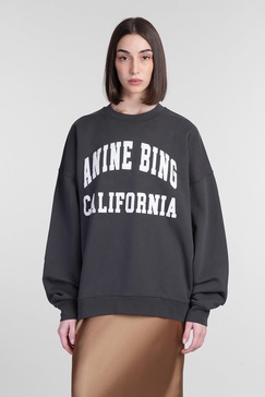 Miles Sweatshirt In Black Cotton