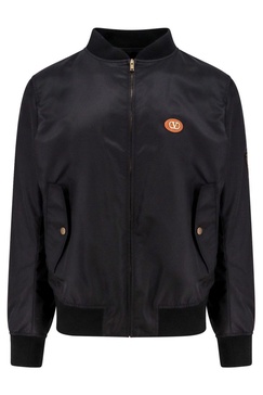 Black Nylon Bomber Jacket