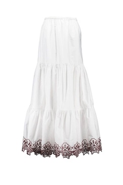 Charlotte In White Cotton With Cut-out Flowers