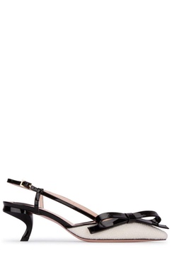 Virgule Bow Slingback Pumps