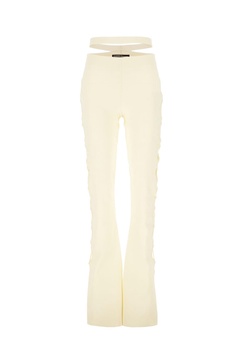 Ivory Stretch Viscose Blend Pants