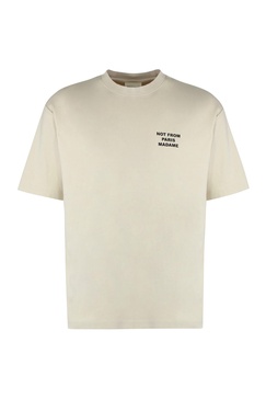Slogan Cotton Crew-neck T-shirt