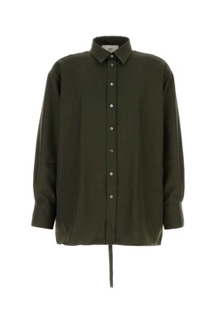 Olive Green Wool Oversize Shirt