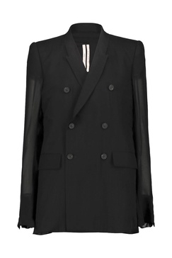 Rick Owens Jmf Double-Breasted Silk Blazer Clothing