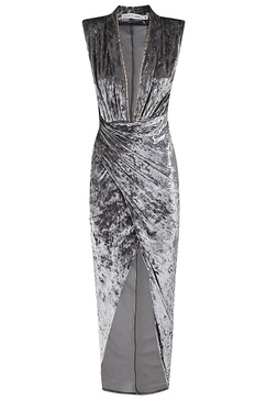 L Dress In C Velvet W Chain