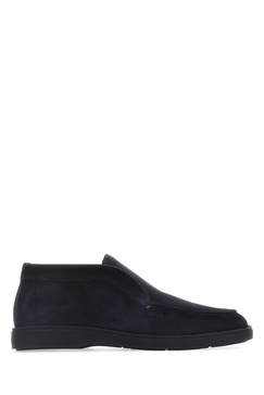 Navy Blue Suede Loafers
