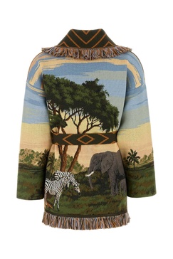 Embroidered Wool Blend Cardigan