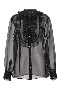 Dolce & Gabbana Women Plastron And Ruffle Shirt