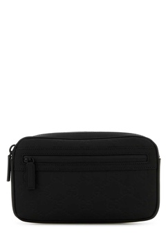 Gucci Men Black Leather Belt Bag