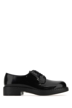 Prada Men Black Leather Lace-Up Shoes