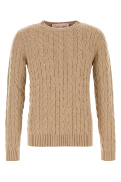 Valentino Garavani Men Camel Cashmere Sweater