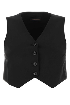 The Andamane Women Black Stretch Polyester Blend Vest