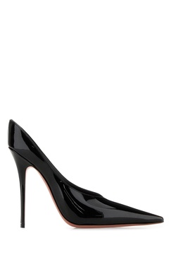 Amina Muaddi Women Anok Mule Patent Black 105 Mm Sm He