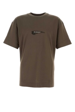Givenchy Men Khaki Cotton T-Shirt