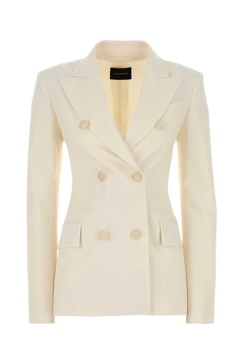 The Andamane Women Ivory Stretch Gabardine Blazer
