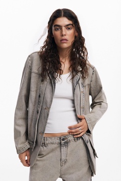 Women's Distressed denim blazer