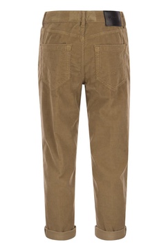 Dondup Koons - Multi-Striped Velvet Trousers With Jewelled Buttons