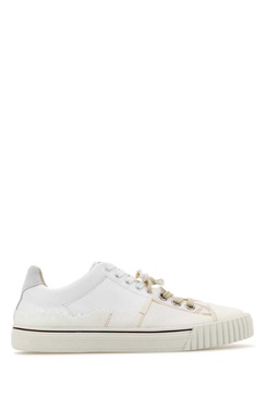 Maison Margiela Women White Leather And Canvas New Evolution Sneakers