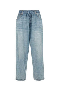 Printed jersey wide-leg pant