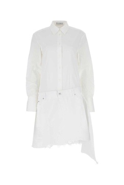 Jw Anderson Women White Poplin And Denim Dress
