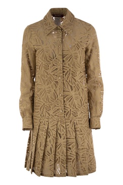 Flared Lace Shirt Dress
