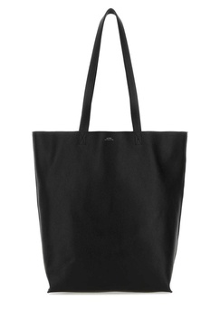 A.P.C. Unisex Black Leather Maiko Shopping Bag