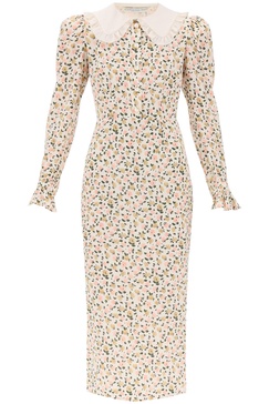 Floral silk midi dress