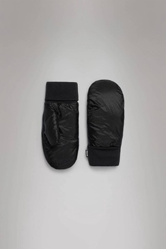 ripstop puffer mittens in black