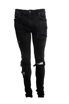 black distressed jeans