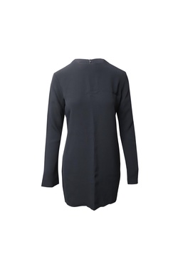 long sleeve mini dress in black viscose