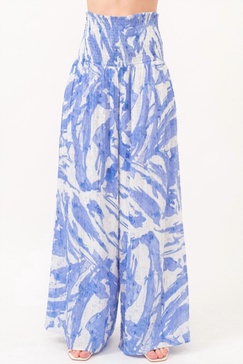 abstract wide leg in blue