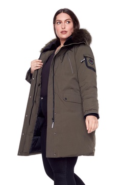 laurentian plus | women's vegan down (recycled) long parka (plus size)