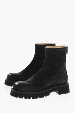 mm6 nabuk booties with lived-in toe