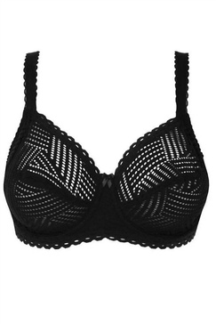 women's three part seam bra in black