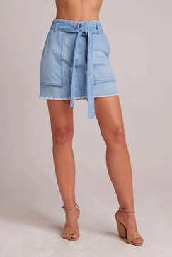 sunny utility skirt with sash in coastal wash