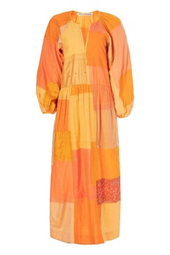 women's celeste sari dress in orange mango
