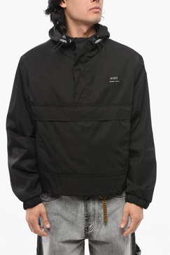 drawstringed hem nylon anorak