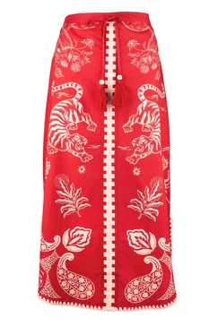 tiger molly skirt in scarlet tiger