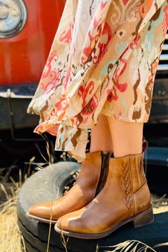 women's alina bootie in tan rustic