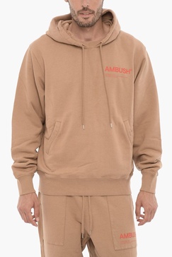 fleeced cotton hoodie with two pockets