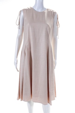 womens shoulder lacing dress dusty rose