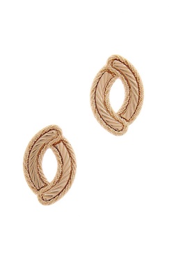 women's oval shape metal post earring