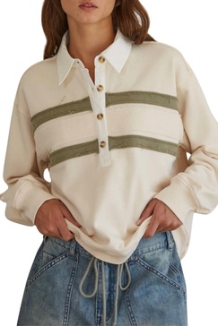 striped pullover in beige