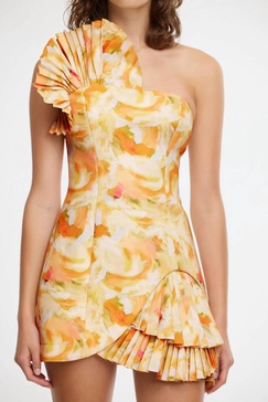 aberfoyle mini dress in ochre cloud