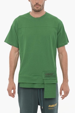 solid color amazon sea foam crew-neck t-shirt with waist poc