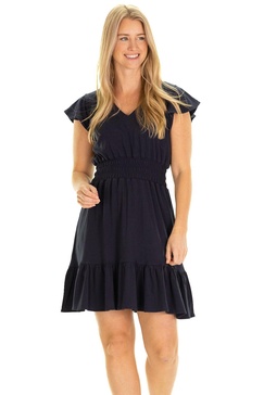 the leona dress in navy